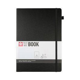 Sakura Cuaderno de tapa dura, papel rayado, tamaño A4, Negro